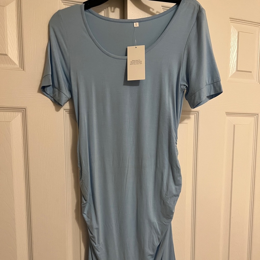 Maternity light blue stretchy dress. Brand new with tags.